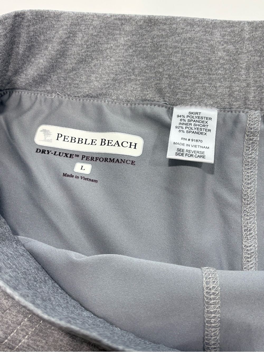 Pebble Beach Women’s L Gray Golf Skort Dry-Luxe Performance Stretch Pockets - Picture 7 of 10